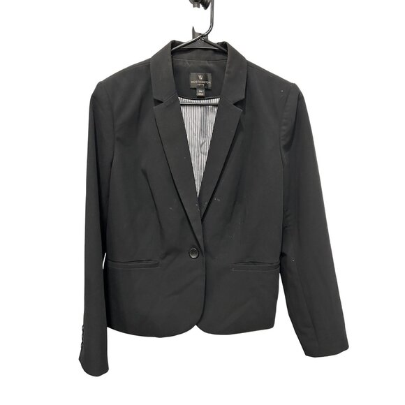 Worthington Womens Black Blazer Jacket One Button Closure Sz XL Petite - Picture 1 of 8